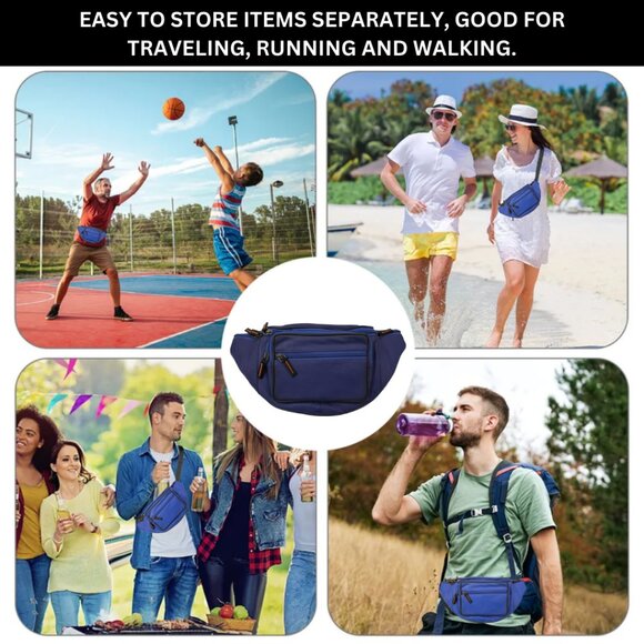 Men Women Fanny Pack Belt waist Bag Crossbody Sling Shoulder Travel Sport Pouch - Picture 3 of 5